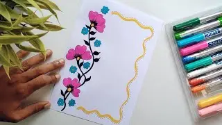 Beautiful flower border design | Assignment front page design | Border design for project