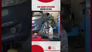 Oto sanayide çalışan 11 yaşındaki küçük Muhammet, motor bakımı harici her işi yapabiliyor