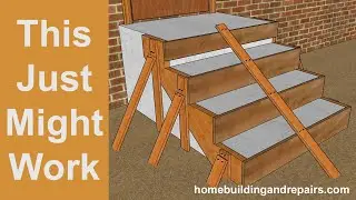How To Use Stringers And Forms To Fix Bad Tread And Riser Measurements on Old Concrete Stairs
