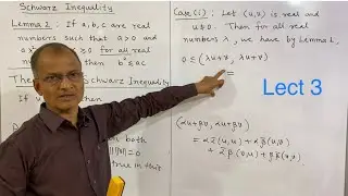 Inner Product Spaces: Schwarz Inequality. Lect. 3. #innerproductspace #vectorspace