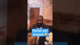 James Harden’s reaction to his girlfriend catching the bouquet of flowers at a wedding 😂