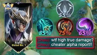 ALPHA NEW SECRET EMBLEM AND BUILD TO DOMINATE TANKY HEROES IN RANK!!! 💀 (true damage abuse must try)