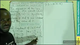 Coordinates Geometry 1 || How to find the equation of a line through two points | SSSCE 1996 Qu. 2