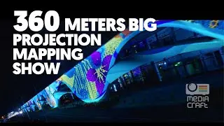 360 meters wide 3D projection mapping by MediaCraft.pl (1181 ft wide)