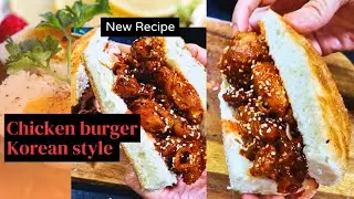 Chicken burger in korean style/very yummy food
