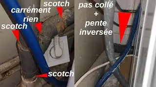 Comment refaire proprement une évacuation PVC qui a une mauvaise pente et scotchée pas collée