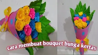 Cara membuat bouquet bunga dari kertas~dewi dini craft