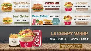 Digital Menu Board / Menu Board Vidéo -  Times Burger