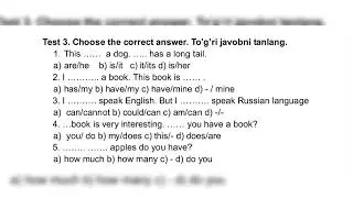 PREZIDENT MAKTABLARI ingliz tili tayyorgarlik test 1 || THE presidential schools preparation test 1