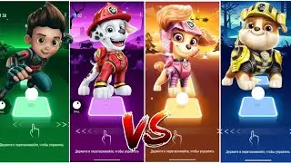 🔵Ryder🔴Marshall🟠Skye🟡Rubble 🐾 | Paw Paw Patrol Tiles Hop