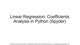Linear Regression. Coefficients Analysis in Python (Spyder)