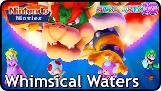 Mario Party 10 Bowser Party Whimsical Waters (5 Players, Bowser VS Peach, Toad, Toadette, Luigi)