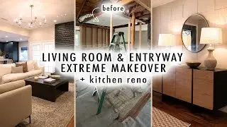 LIVING ROOM & ENTRYWAY MAKEOVER *Traditional, Organic Modern* BEFORE & AFTER | XO, MaCenna