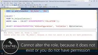 Cannot alter the role, because it does not exist or you do not have permission