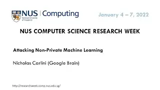 Attacking Non-Private Machine Learning by Nicholas Carlini