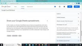 Free Course of Google Sheet on Google cloud Skills Boost | Free Course