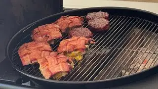 Bacon Weave Cheeseburgers ~ SnS MasterKettle