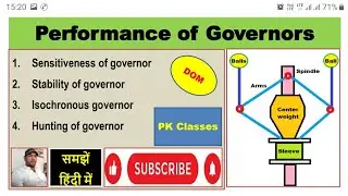 Sensitiveness, stability, isochronous and hunting of governor