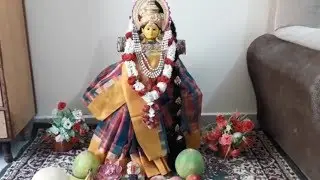 Varalakshmi Devi Saree Decoration,Easy Varalakshmi Saree Draping, Varamahalakshmi Idol Saree Draping