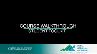 Student Toolkit: Course Walkthrough