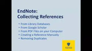 EndNote Citation Management 3: Collecting References