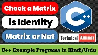 C++ Program to Check a Matrix is Identity Matrix or Not | C++ Example Programs 