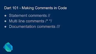 Dart 101 - Making Comments in Code