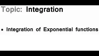 AS/A-Level Maths Integration - Integration of Exponential functions