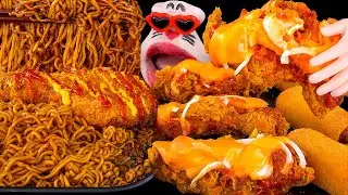 Crispy Cheese Chicken, Jjapaghetti, Mini Hot Dogs Mukbang | REALMOUTH's ASMR Eating Show (SUB)