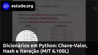 Dicionários em Python: Chave-Valor, Hash e Iteração (MIT 6.100L)