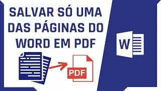 COMO SALVAR SÓ UMA DAS PÁGINAS DO WORD EM PDF | Dica Rápida #46