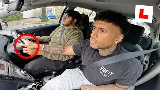 *SHOCKED* DRIVING LESSON AT ROADS HE NEARLY CRASHED AT