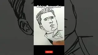SATU GARIS gambar CAPTAIN AMERICA #shorts #menggambar #belajarmenggambar #short #marvel #avengers