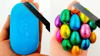 Soap Carving ASMR - Candy Surprise Eggs and Soap Cubes - Relaxing Soap Sounds ASMR(no talking) P050