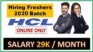 HCL | Job for FRESHERS | Online process | Salary 29K+ | Apply now!!!