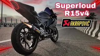 Yamaha R15v4 Full system Akrapovic |superloud R15v4|#r15v4 #r15v4modified #yamaha #dehradun#modifiy