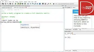 NUMPY Program to create a 3 * 3 identity matrix.