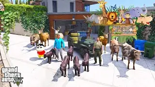 Franklin And Shinchan Open A ZOO Come A New Member in Zoo BLACK PANTHER in GTA V
