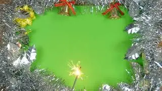 Burning Sparkler On Christmas Decorations FREE GREEN SCREEN with no copyright Music ♥