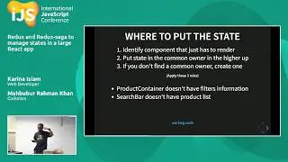 State Management with Redux and Redux-saga | Karina Islam & Mahbubur R. Khan | iJS London 2018
