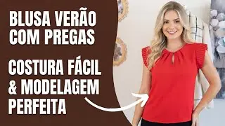 ✅️ DIY Como fazer  Blusa com Pregas_ Costura Fácil passo a passo para iniciantes Gisleide Novelo