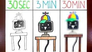 Drawing Incredibox Sprunki MR. FUN COMPUTER in 30 Sec, 3 Min and 30 Min | INCREDIBOX SPRUNKI 😎