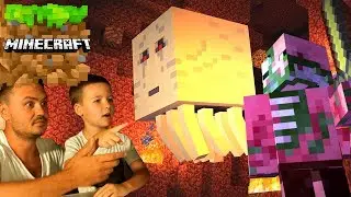 👻 MINECRAFT with PARENTS 🔥 Survival in HELL - Minecraft PE KokaPlay