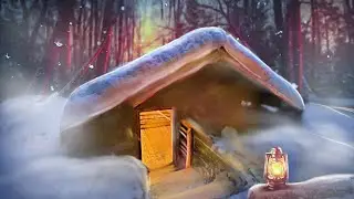 A shelter dugout hidden under the snow. I install the doors, lay out the floor