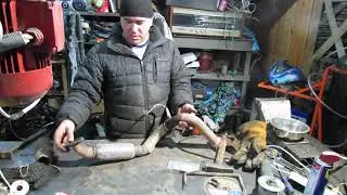 Перевариваем гофру на приемной трубе, своими руками.
