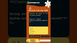 Java Quiz of the day - 0030 🔥