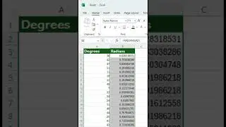 Convert Angle between Degrees and Radians in Excel #excel #shorts #shortvideo #excelshortsvideo