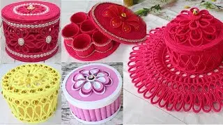 5 Beautiful jewelry box with woolen & newspaper | Diy jewelry box