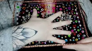 ASMR: ☆Rhinestone scratching☆ (whispers)