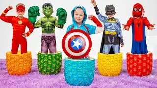 Superhero Alex and Dasha Rescue Friends and Animals